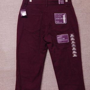 GLORIA VANDERBILT == AMANDA == NWT Size 8 Short == Plum Wine Soft Touch Slimming